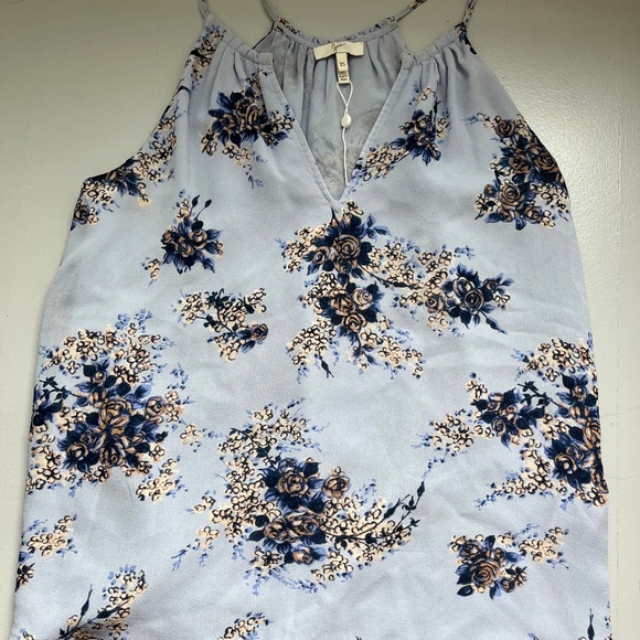 Joie Satin Tank Top- flower light blue print - Picture 2 of 3